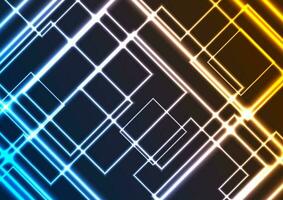 Abstract glowing neon colorful squares background vector