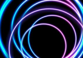 Colorful neon glowing circles abstract background vector