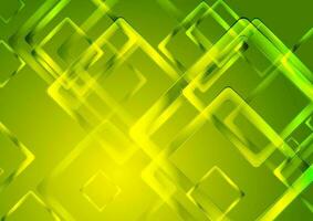 Green yellow geometric background with glossy squares vector