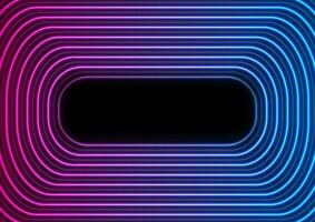Bright neon glowing retro frame abstract background vector