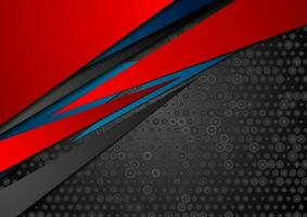 Red blue abstract corporate background with dots vector