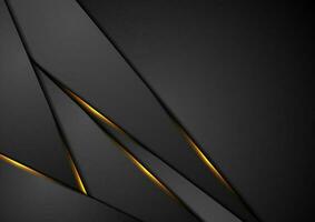 Black abstract background with orange glowing light vector