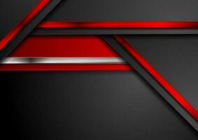 Red, black and metallic abstract hi-tech background vector