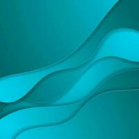 Bright blue material papercut waves abstract background vector