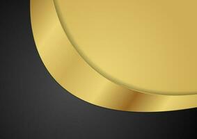 Black and golden abstract background with wave vector