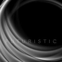 Grey smoky waves on black abstract background vector