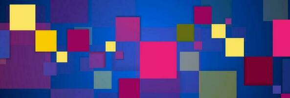 Retro blue purple geometric squares abstract background vector