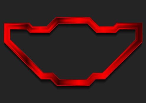 Red glossy technology frame abstract background vector