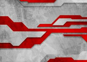 Red grey tech grunge abstract background vector