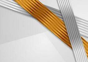 Abstract corporate bronze and silver striped background vector