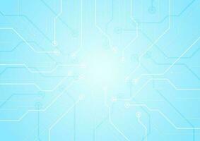 Light blue circuit board chip technology background vector