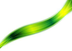 Abstract green glossy curved wave vector background