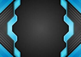 Blue and black tech abstract corporate background vector