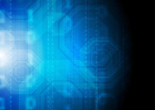 Dark blue technology background with binary code vector