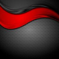 Abstract waves on dark perforated metallic background vector