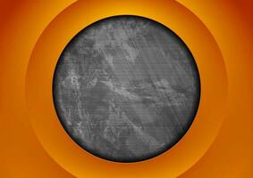 Grunge tech material orange and dark grey background vector