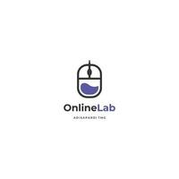 online lab logo, computer lab logo design on isolated background vector