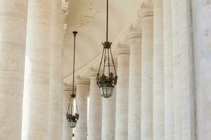 Detail of the beautirul Doric colonnade at St  Peter Square on the Vatican City in Rome photo