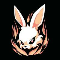 Rabbit Head Mascot Logo for Esport. Rabbit T-shirt Design. Bunny Logo. Rabbit Sticker vector