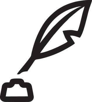 Feather icon symbol isolated vector image. Illustration of the feather bird writing drawing icon image design EPS 10