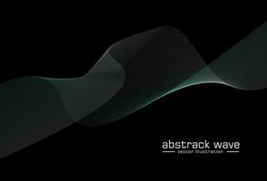 Abstract colorful wave lines on black background for elements in concept business presentation, Brochure, Flyer, Science, Technology. Vector illustration