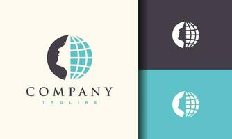 earth globe beauty logo vector