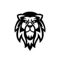 angry lion black vector