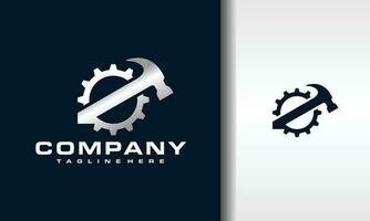 gear hammer logo vector