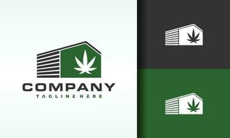 cannabis warehouse logo vector