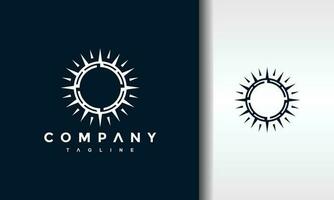 simple compass sun logo vector