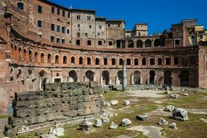 Ancient ruins of the Market of Trajan thought to be the  oldest shopping mall of the world built in in 100-110 AD in the city of Rome photo