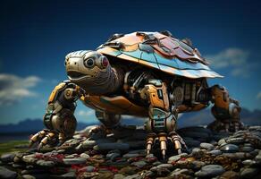 robot turtle futuristic. AI Generated photo