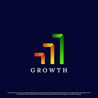 Business graph logo design illustration. Concept creative 3 bar diagram index chart growth financial accounting financial manager global corporate office. Abstract simple flat modern gradient icon. vector