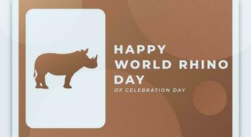 World Rhino Day Celebration Vector Design Illustration for Background, Poster, Banner, Advertising, Greeting Card