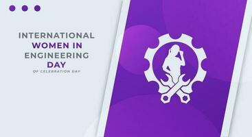 International Women in Engineering Day Vector Design Illustration for Background, Poster, Banner, Advertising, Greeting Card