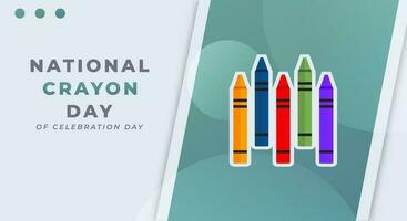 National Crayon Day Celebration Vector Design Illustration for Background, Poster, Banner, Advertising, Greeting Card