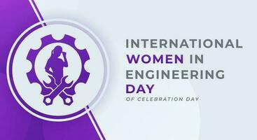 internacional mujer en Ingenieria día vector diseño ilustración para fondo, póster, bandera, publicidad, saludo tarjeta