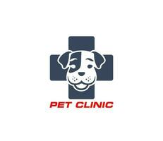 Pet clinic symbol, animal veterinary help emblem vector