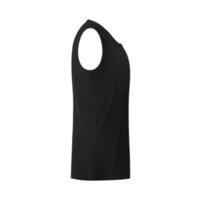 Realistic black male singlet mockup side view vector