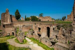 restos de el palacio de Septimio Severus o domus severiana en el palatino colina foto