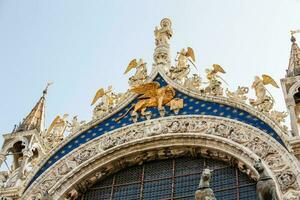 Details of the Saint Mark Basilica built in 1092 in Venice photo