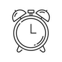 Alarm vector icon, isolated outline ringing clock