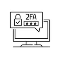 Two factor authentication icon, 2FA verification vector