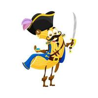 Gobetti rigati Italian pasta pirate character vector