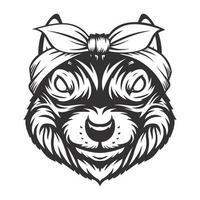 squirrel headband bandana line art. Farm Animal. squirrel logos or icons. vector illustration