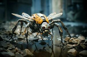 robot mosquito futurista. ai generado foto