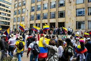 Bogota, Colombia, June 2023, Peaceful protest marches against the government of Gustavo Petro called La Marcha de la Mayoria photo