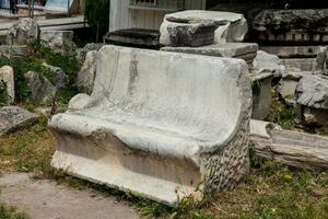 Detail of the ancient ruins at the Roman Agora located to the north of the Acropolis in Athens photo