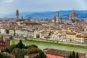 View of the beautiful city of Florence from Michelangelo Square photo