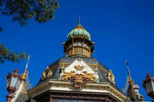 Hannavsky pabellón un emitir hierro estructura construido en 1891 situado en el letna parque en Praga foto